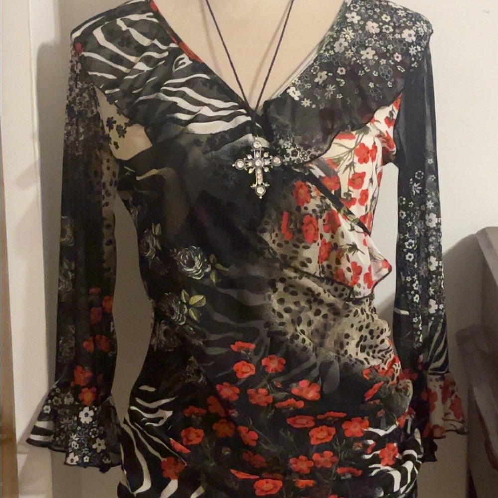 Floral and Animal Print Women's Top